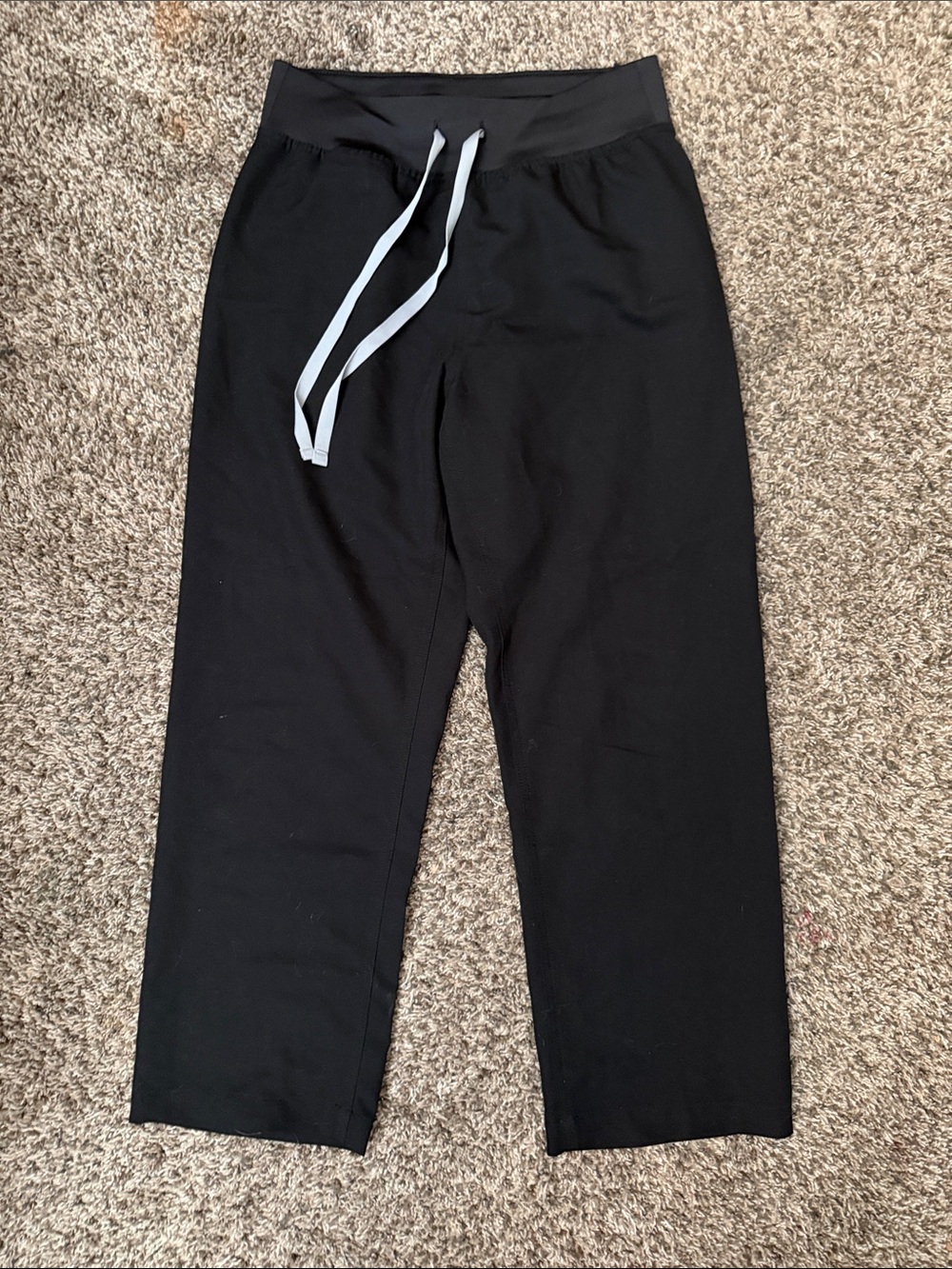 Figs Women’s Black Scrubs Pants with White Drawcord